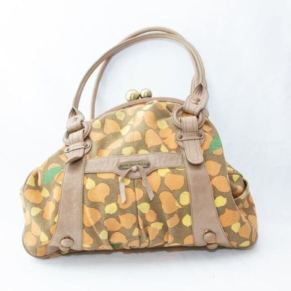 Hayden Harnett Paule Marrot Edition Kiss Lock Brown Fall Foliage Satchel Purse - Picture 4 of 9